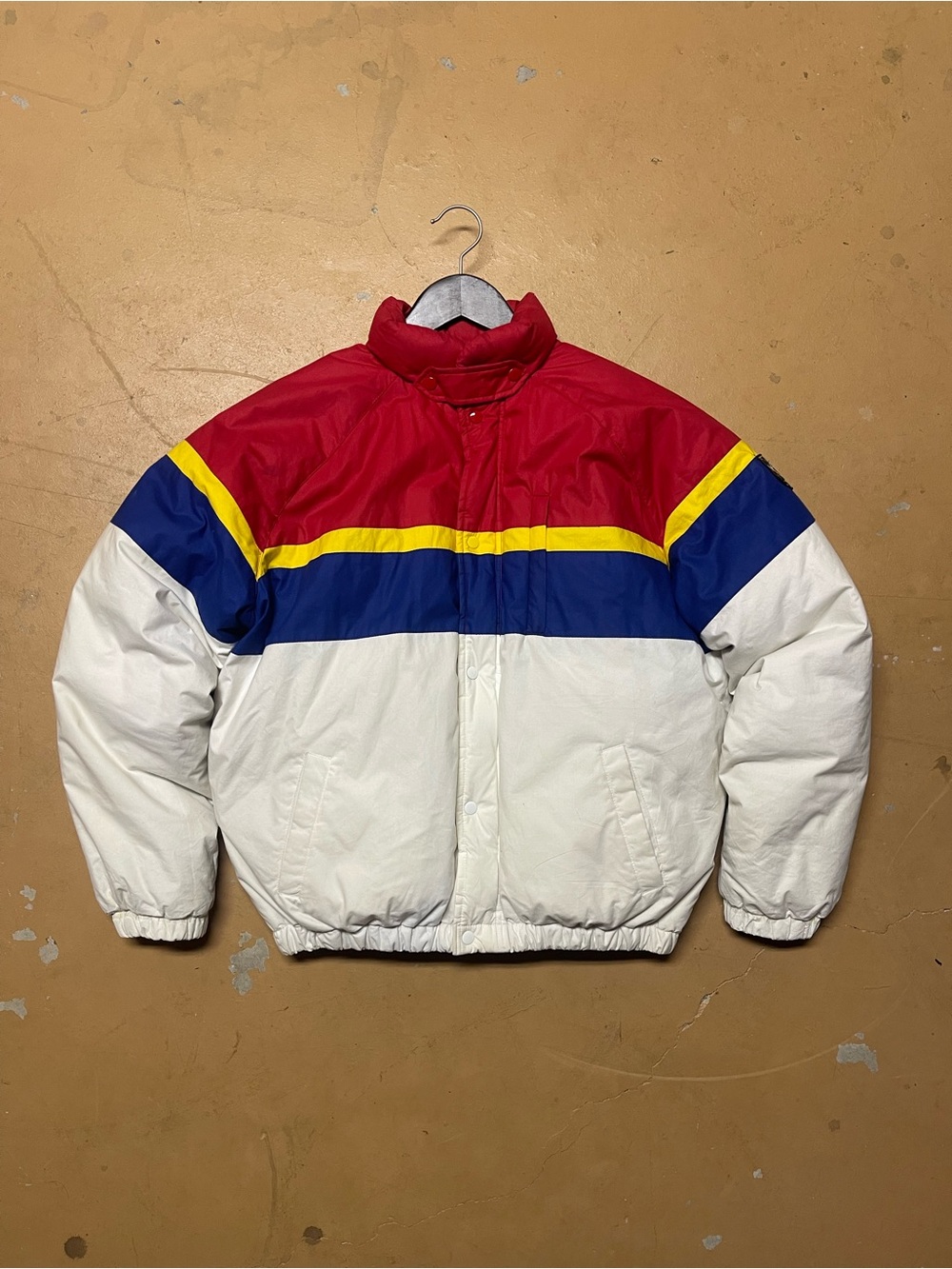 Vintage 80’s Polo Ralph Lauren Green Label Uni Crest Puffer Raglan Bomber XL